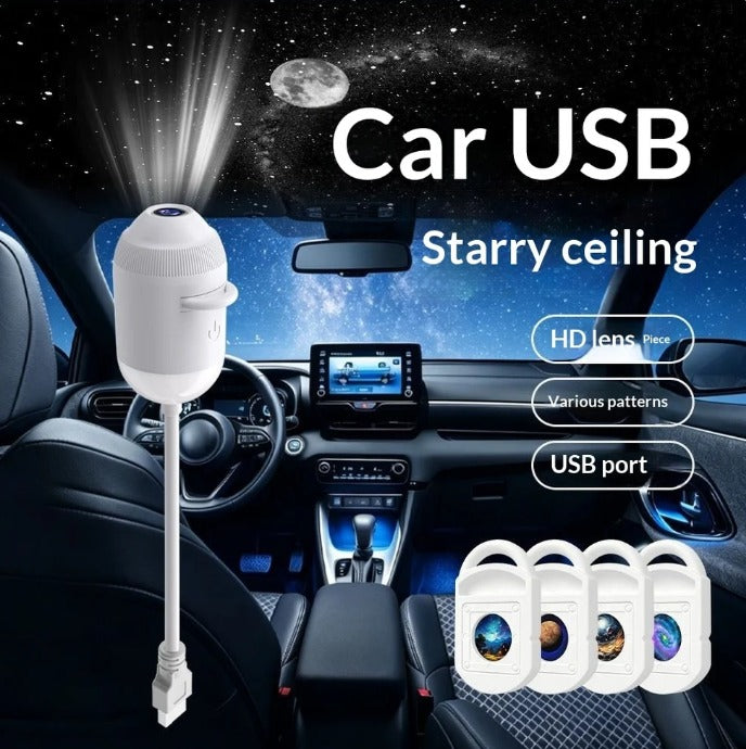 Interior Atmosphere LED Lamp Ambient USB Star Light Auto Roof Projector